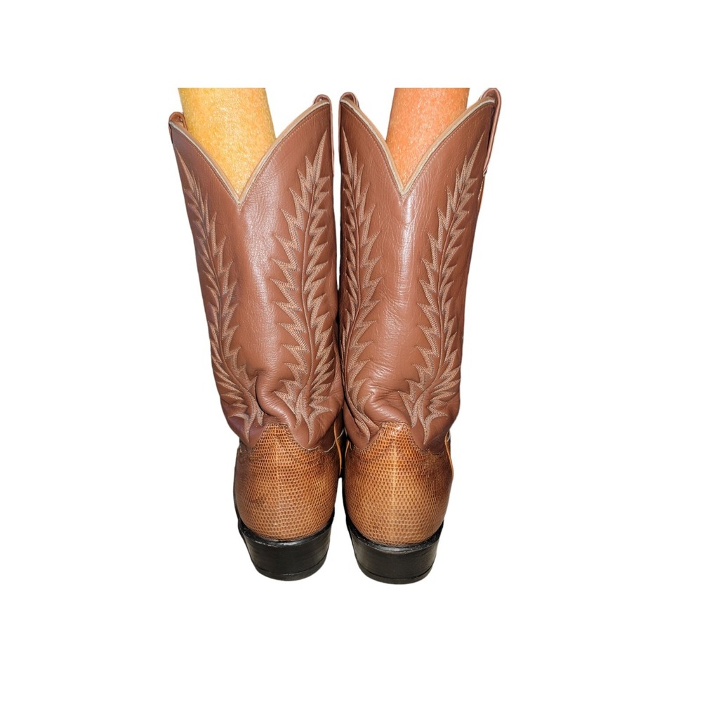 Tony Lama Mens Emilia Lizard Skin Brown Western Cowboy Boots 4811 Sz 13 B Exotic - Picture 8 of 12